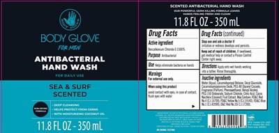 body glove for men hand wash sea and surf bzk 15 350 ml.jpg label image - body glove for men hand wash sea and surf bzk 15 350 ml